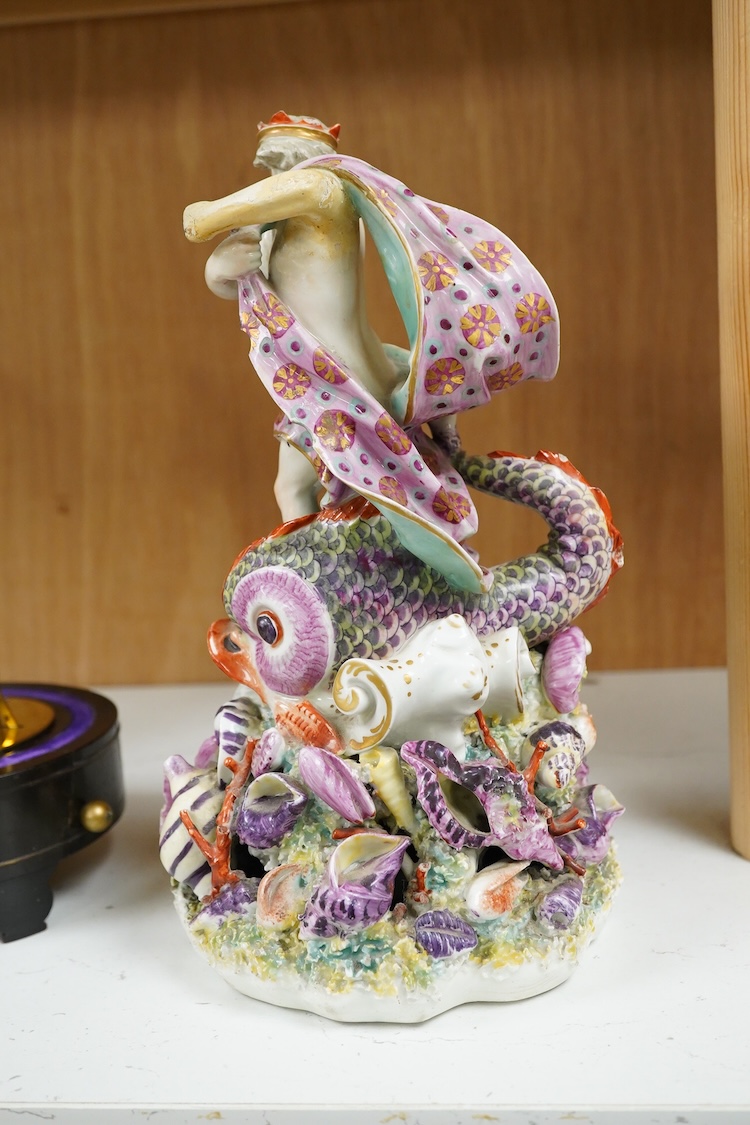 A late 18th century Derby figure of Neptune, 23cm